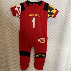 Fast Asleep football Jersey style baby outfit
